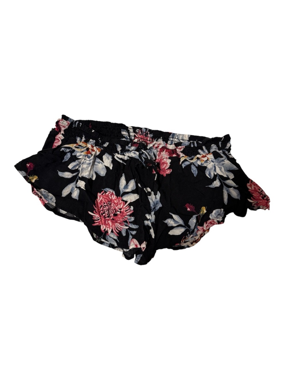 Rip Curl Floral Beach Cover-Up Shorts Black Pink Size Unknown 18” Waist